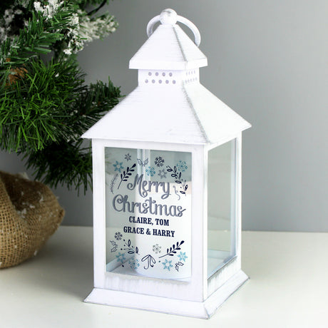 Christmas Frost White Lantern - Gift Moments