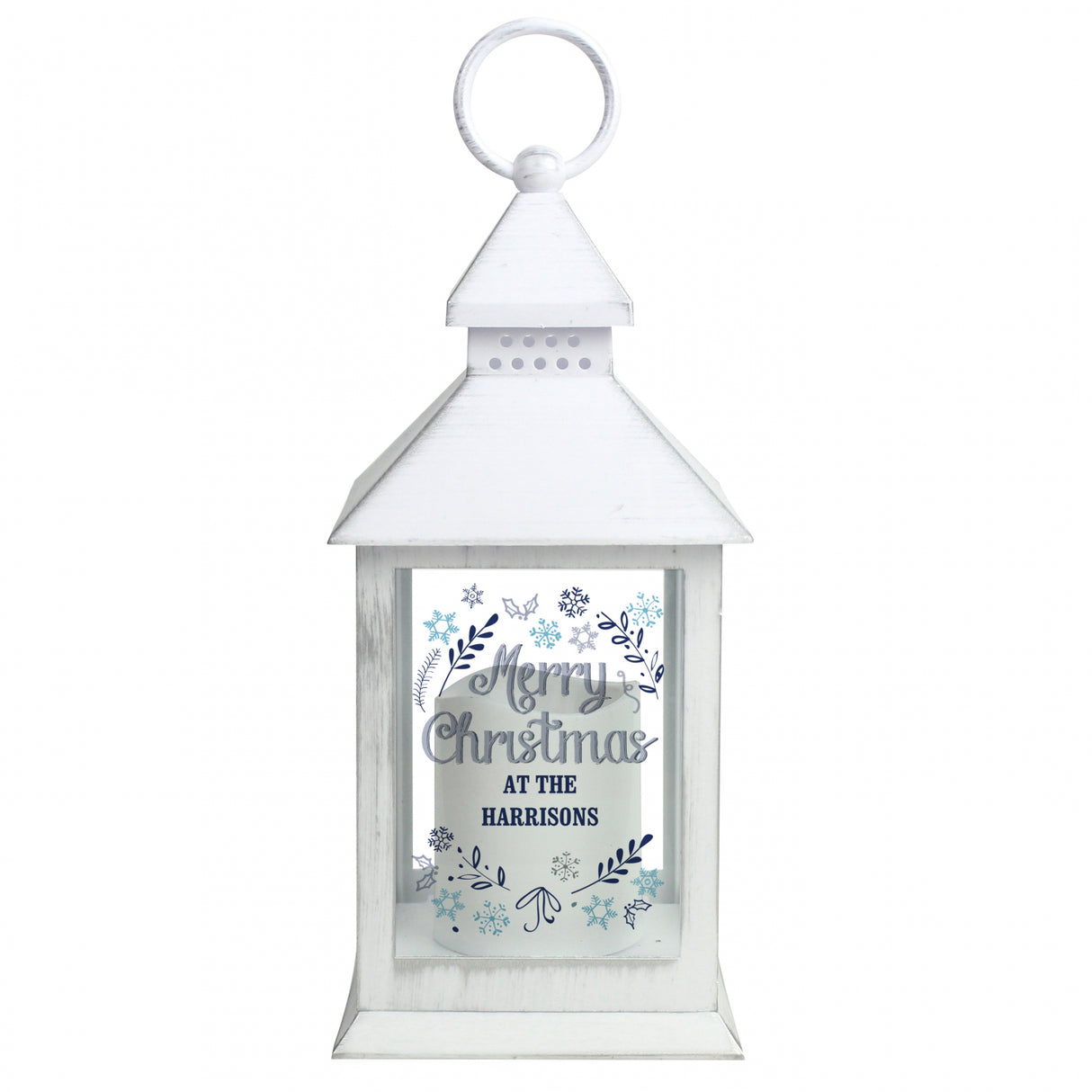 Christmas Frost White Lantern - Gift Moments