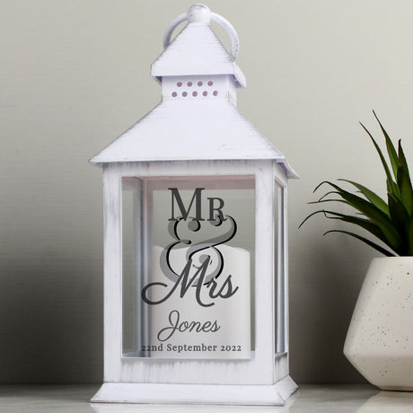 Mr & Mrs White LED Lantern - Gift Moments