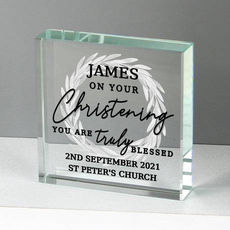 Truly Blessed' Christening Crystal Token - Gift Moments