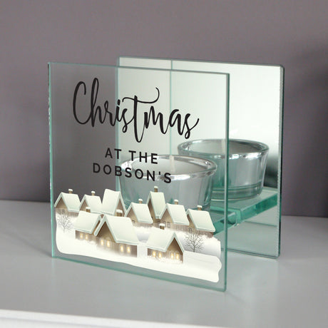 Christmas Village Mirrored Candle Holder - Gift Moments