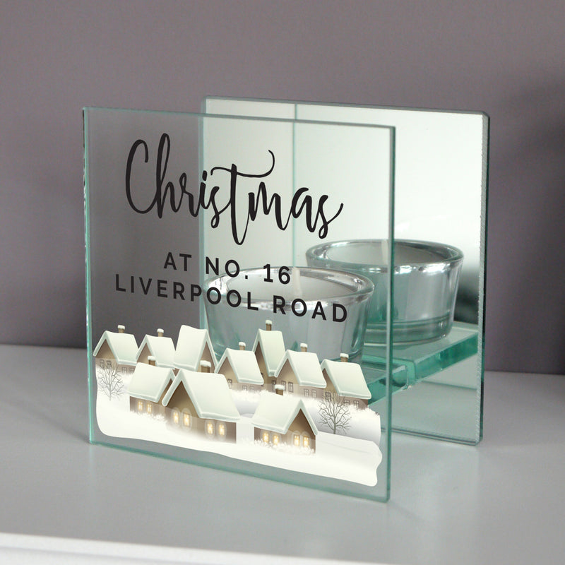 Christmas Village Mirrored Candle Holder - Gift Moments