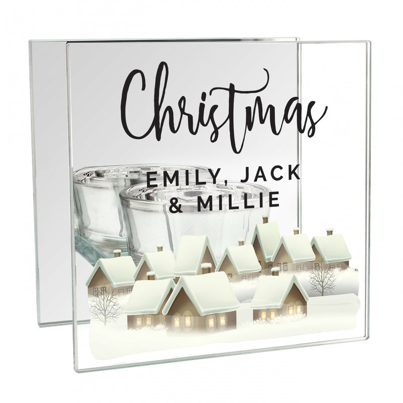 Christmas Village Mirrored Candle Holder - Gift Moments