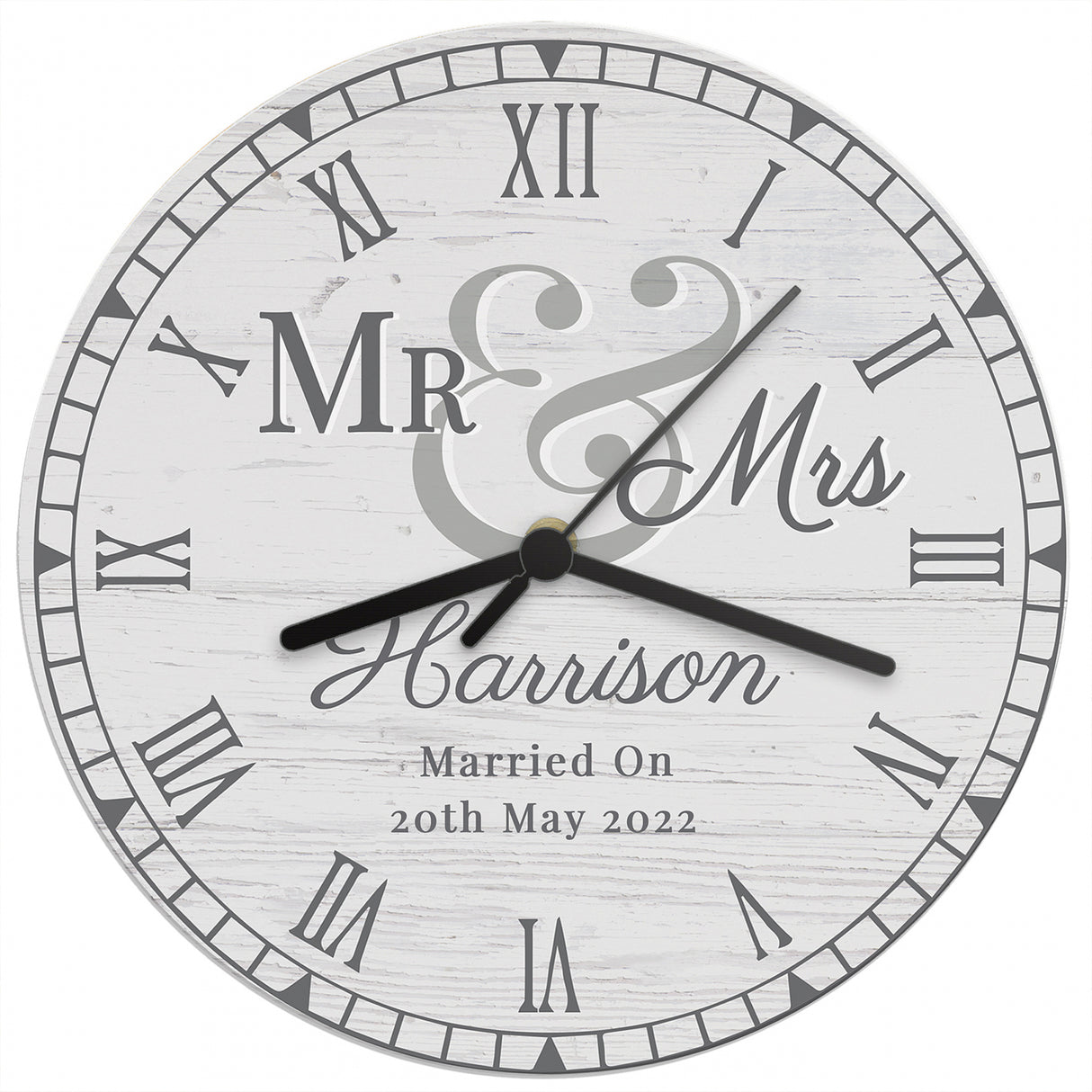 Mr & Mrs Wooden Clock - Gift Moments