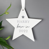 Born In Wooden Star Decoration - Gift Moments