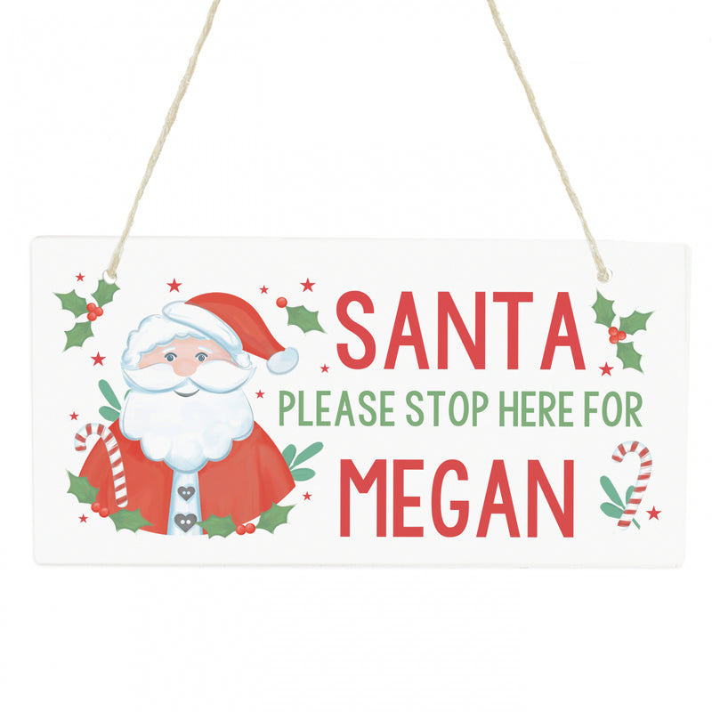 Santa Stop Here Hanging Sign - Gift Moments