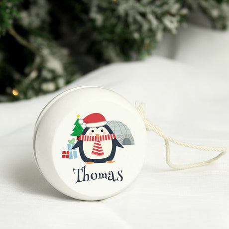 Christmas Penguin White Wooden Yoyo - Gift Moments
