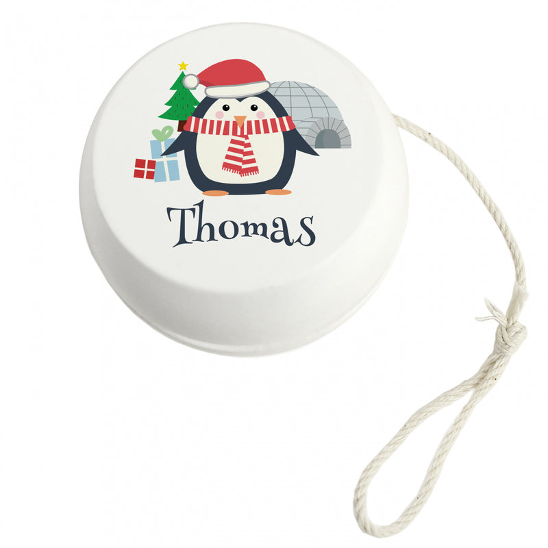 Christmas Penguin White Wooden Yoyo - Gift Moments