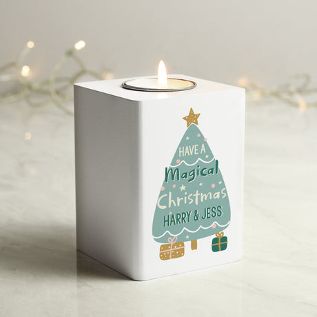 Christmas Tree Wooden Tea light Holder - Gift Moments