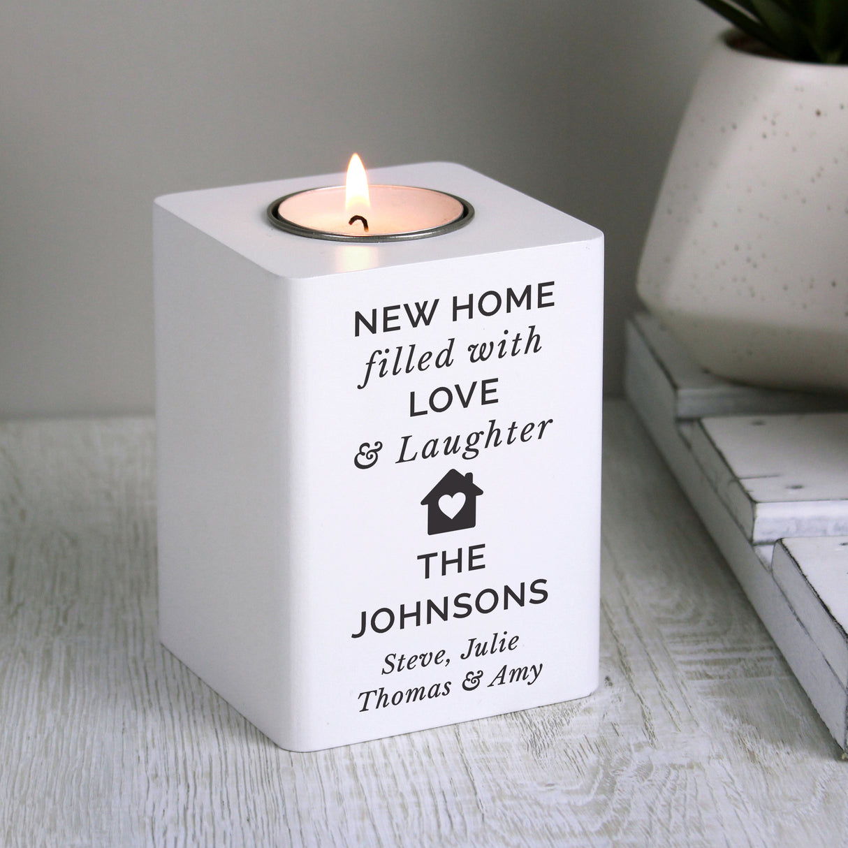 New Home Wooden Tea light Holder - Gift Moments