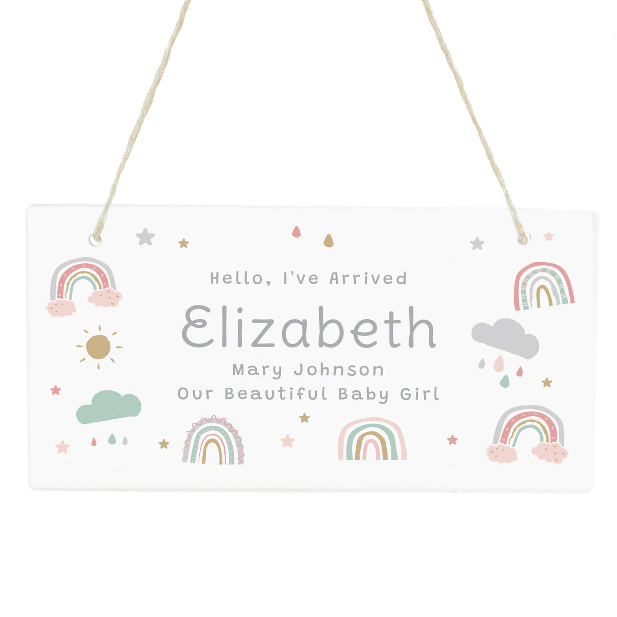 Baby Rainbow Wooden Sign - Gift Moments