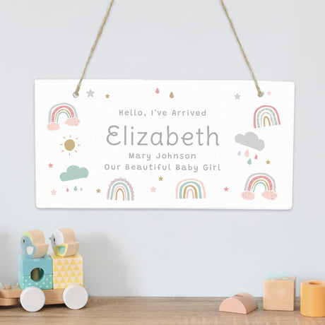 Baby Rainbow Wooden Sign - Gift Moments