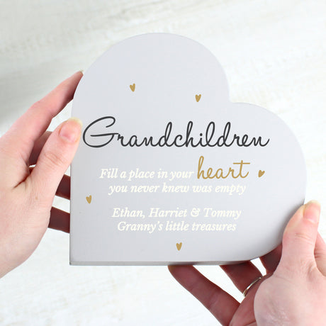 Grandchildren Free Standing Heart Ornament - Gift Moments