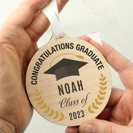 Graduation Round Wooden Medal - Gift Moments