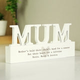 Free Text Heart Wooden Mum Ornament - Gift Moments