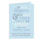 10 Little Fingers' Blue Baby Card - Gift Moments