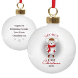 Personalised '1st Christmas' Mouse Bauble - Gift Moments