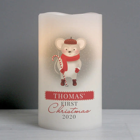 Personalised '1st Christmas' Mouse Nightlight LED Candle - Gift Moments