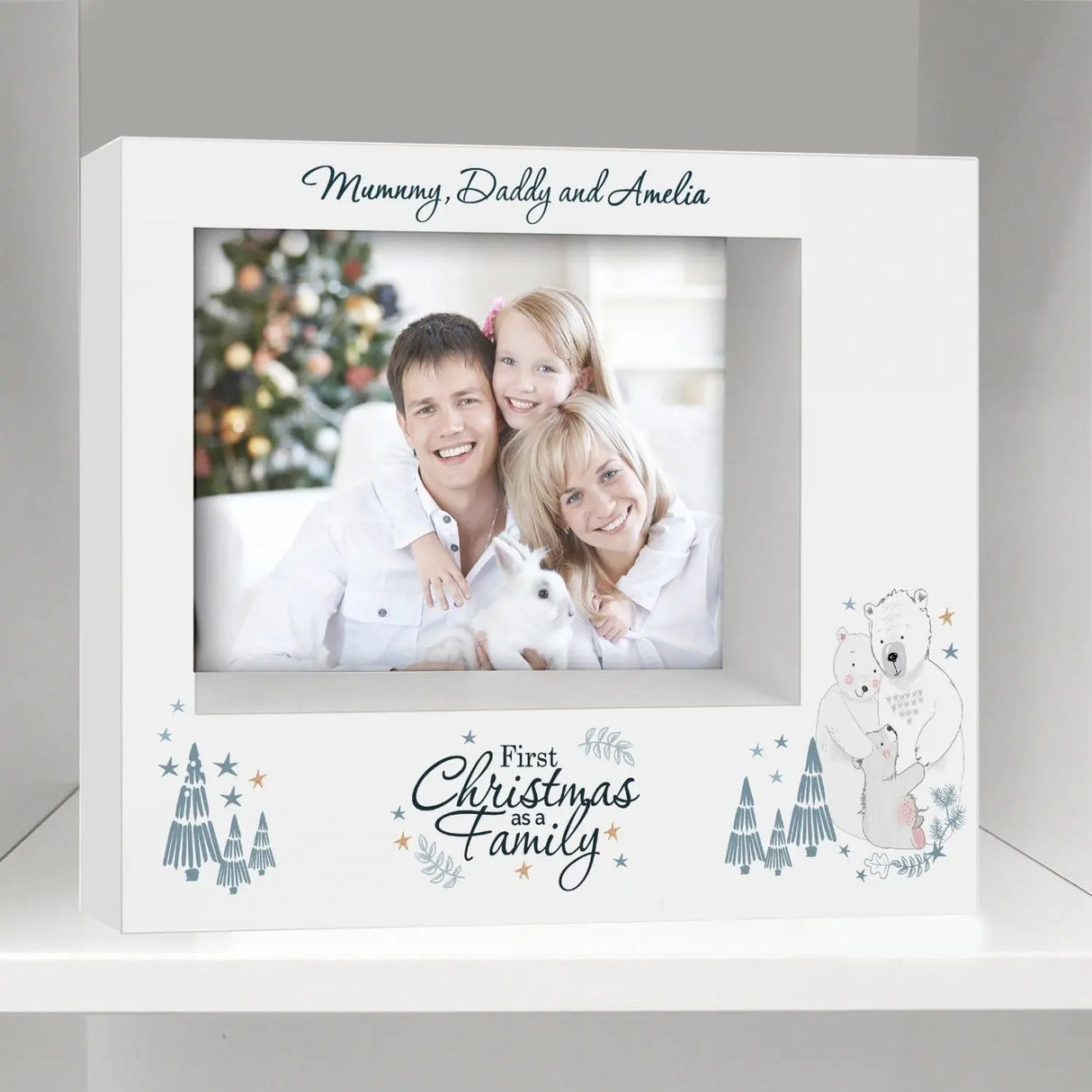Personalised '1st Christmas As A Family' 7x5 Box Photo Frame - Gift Moments