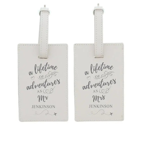 Personalised 'Lifetime of Adventures' Couples Luggage Tags - Gift Moments