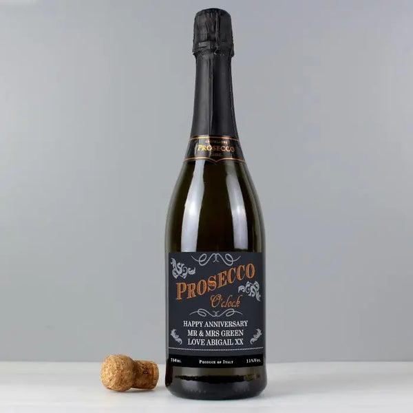 Personalised 'Prosecco O'Clock' Bottle of Prosecco - Gift Moments