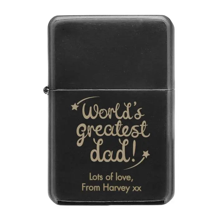 Personalised 'World's Greatest Dad' Black Lighter - Gift Moments