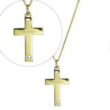 9ct Gold Cross with Sterling Silver Heart Necklace - Gift Moments