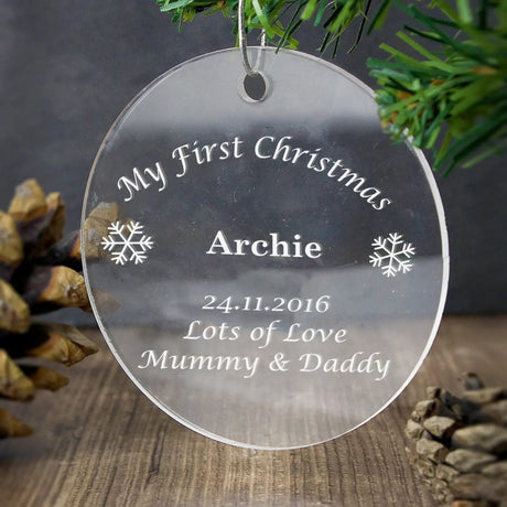 Personalised Acrylic Bauble Decoration - Gift Moments