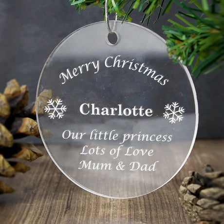 Personalised Acrylic Bauble Decoration - Gift Moments