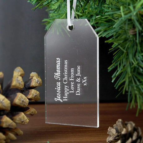 Personalised Acrylic Gift Tag Decoration - Gift Moments