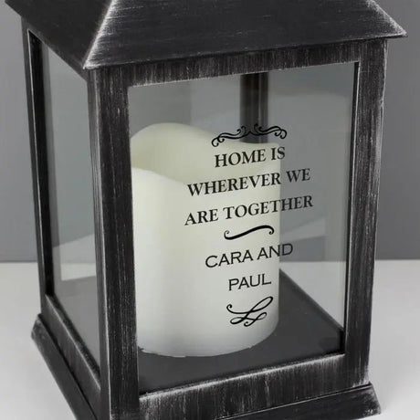 Antique Scroll Style Black Flickering Candle Lantern - Gift Moments