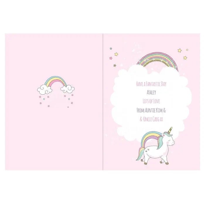 Baby Unicorn Birthday Age Card - Gift Moments