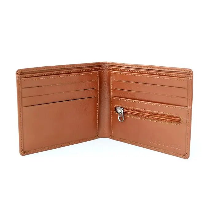 Big Initials Tan Leather Wallet - Gift Moments