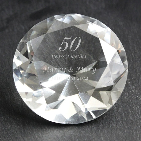 Personalised Big Numbers Diamond Paperweight - Gift Moments