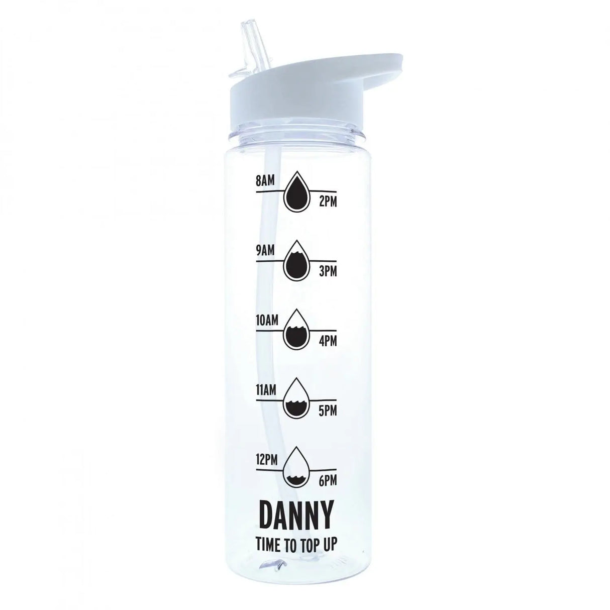 Personalised Black 'Hydration Tracker' Island Water Bottle - Gift Moments