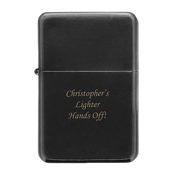 Personalised Black Windproof Lighter - Gift Moments