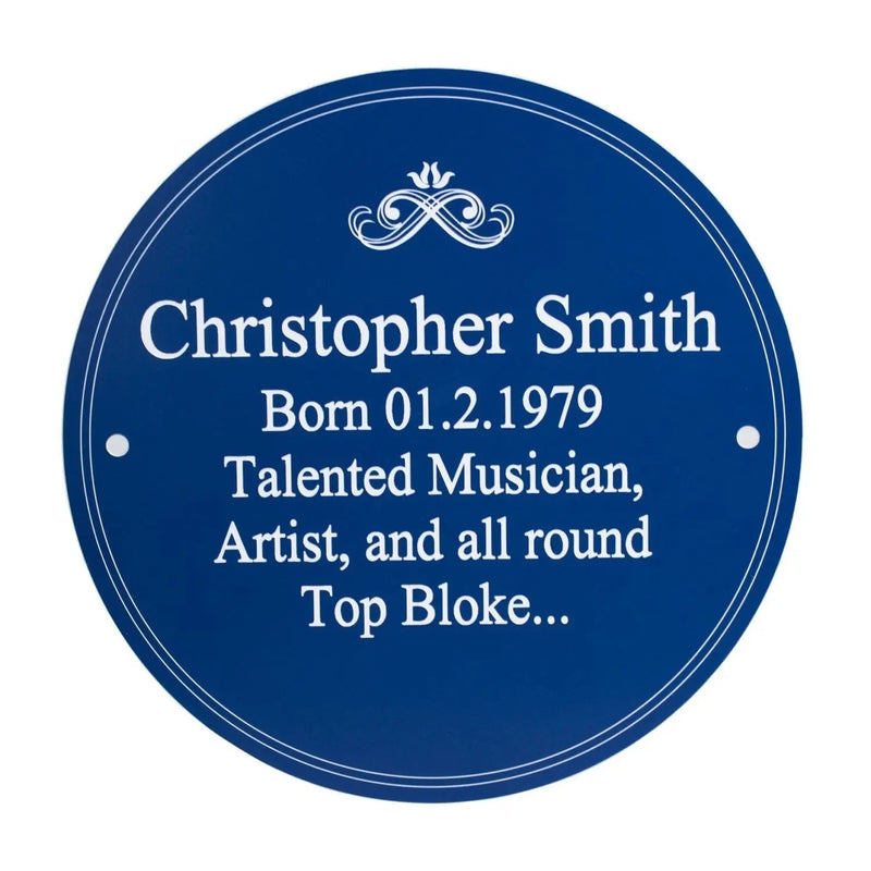 Personalised Blue Heritage Plauqe - Gift Moments
