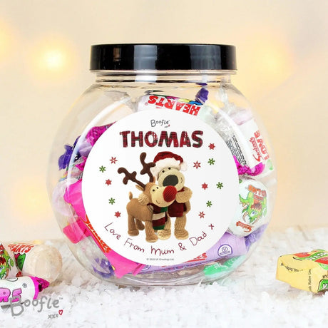 Personalised Boofle Christmas Reindeer Sweet Jar - Gift Moments