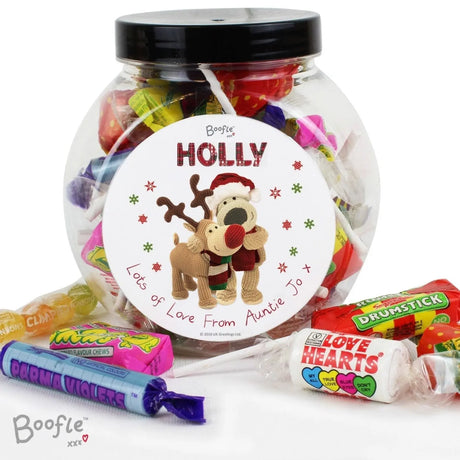 Personalised Boofle Christmas Reindeer Sweet Jar - Gift Moments