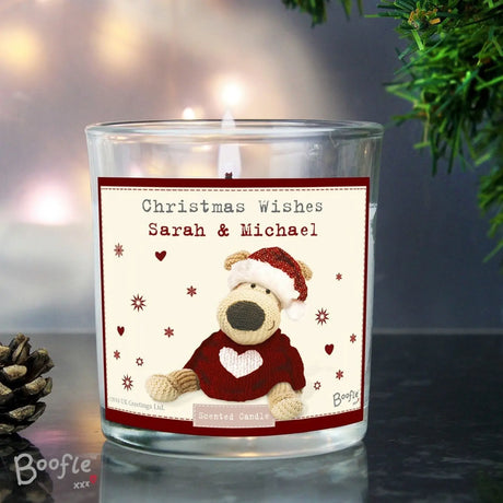 Personalised Boofle Christmas Scented Jar Candle - Gift Moments