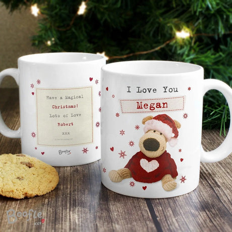 Personalised Boofle Christmas Teddy Mug - Gift Moments