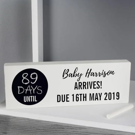 Personalised Chalk Countdown Wooden Block - Gift Moments