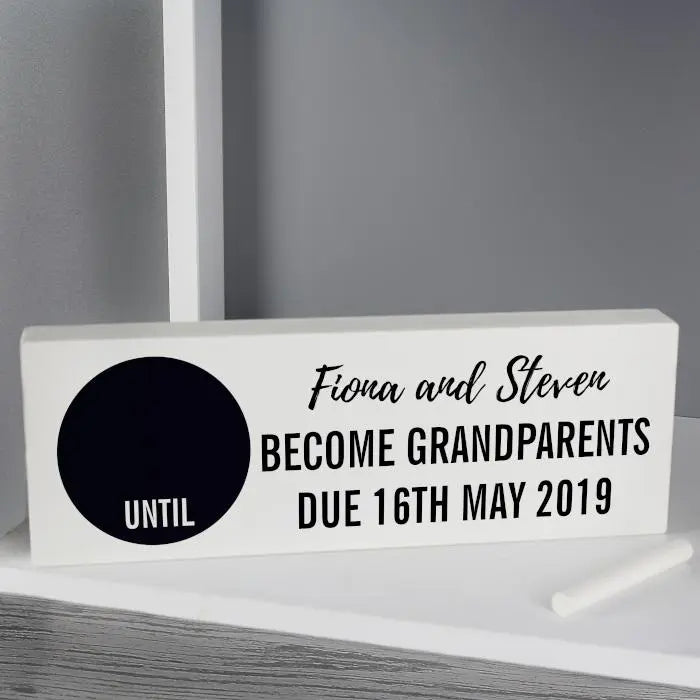 Personalised Chalk Countdown Wooden Block - Gift Moments