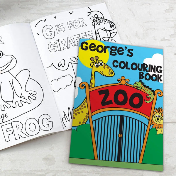 Personalised Childrens Zoo Colouring Book - Gift Moments