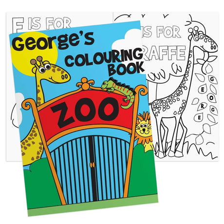 Personalised Childrens Zoo Colouring Book - Gift Moments