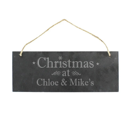Personalised Chirstmas at... Slate Plaque - Gift Moments