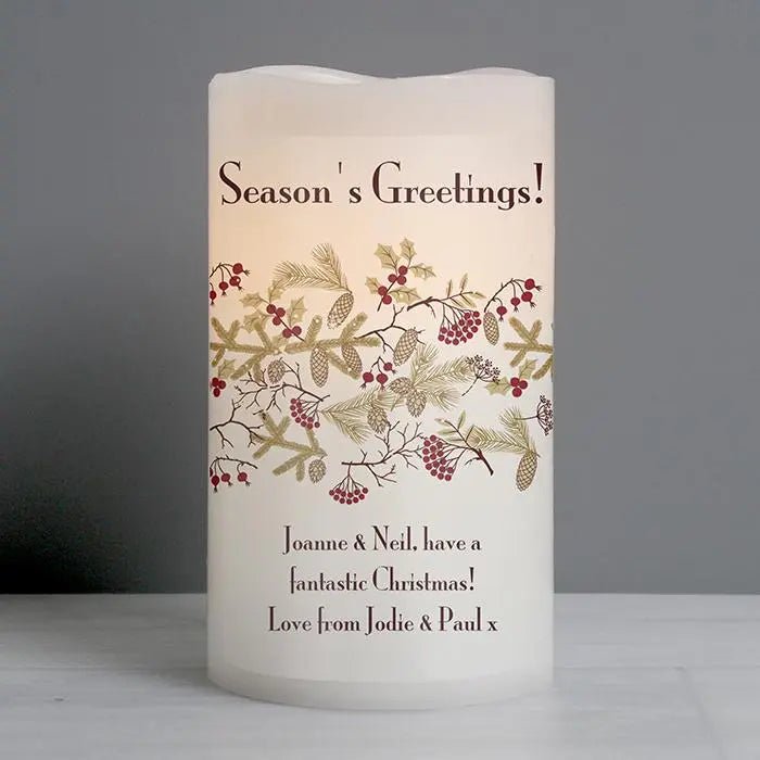 Christmas Floral LED Candle - Gift Moments