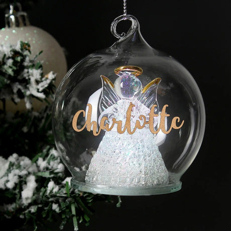 Personalised Christmas LED Angel Bauble - Gift Moments