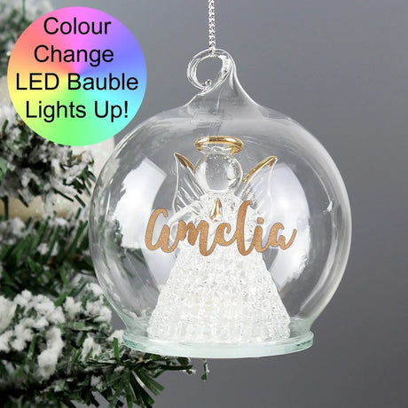 Personalised Christmas LED Angel Bauble - Gift Moments