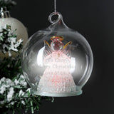 Personalised Christmas LED Angel Glass Bauble - Gift Moments